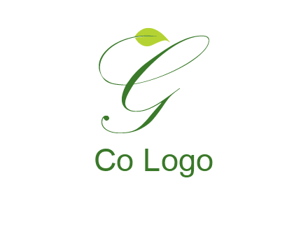 leaf incorporated with letter g initial