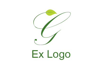 leaf incorporated with letter g initial