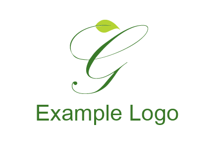 leaf incorporated with letter g initial