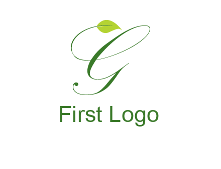 leaf incorporated with letter g initial