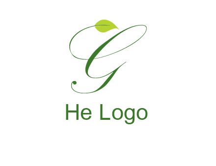 leaf incorporated with letter g initial