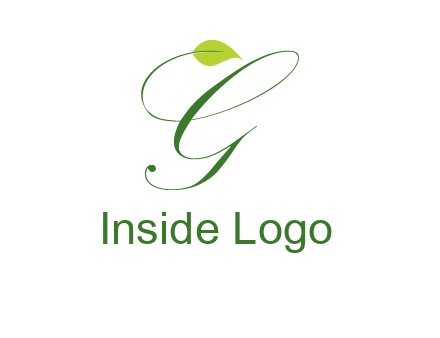 leaf incorporated with letter g initial