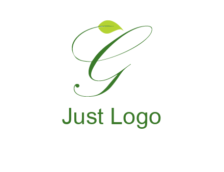 leaf incorporated with letter g initial