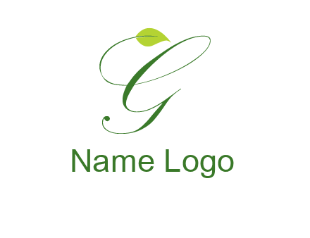 leaf incorporated with letter g initial