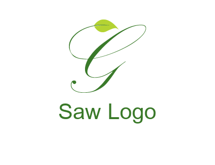 leaf incorporated with letter g initial