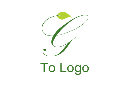 leaf incorporated with letter g initial