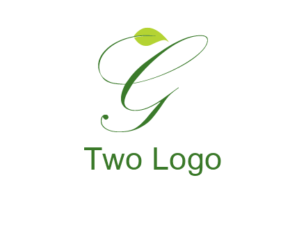 leaf incorporated with letter g initial