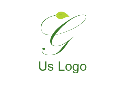 leaf incorporated with letter g initial