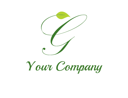 leaf incorporated with letter g initial