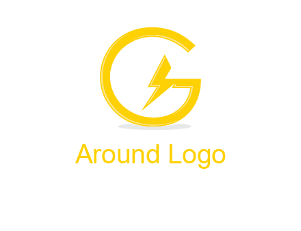 electric bolt merged with letter g logo