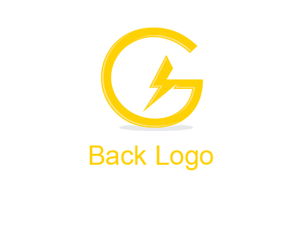 electric bolt merged with letter g logo