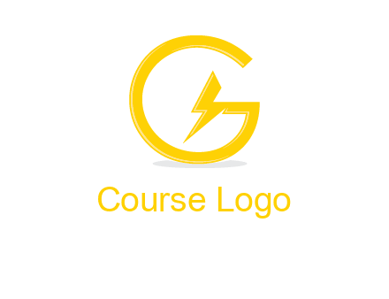 electric bolt merged with letter g logo