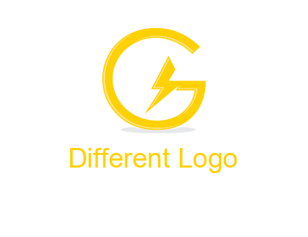 electric bolt merged with letter g logo