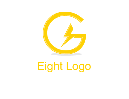 electric bolt merged with letter g logo