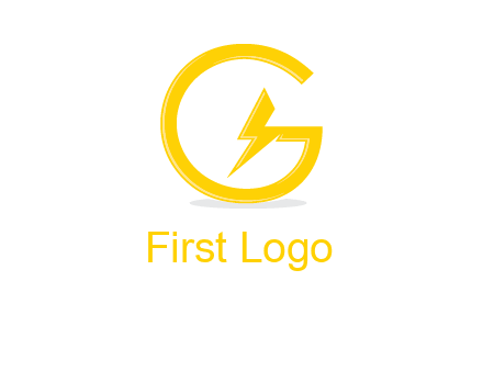 electric bolt merged with letter g logo