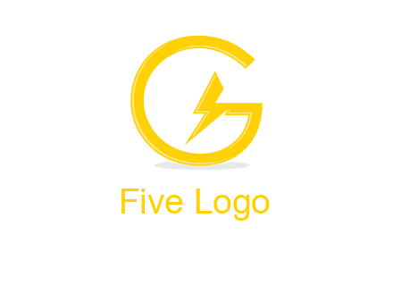 electric bolt merged with letter g logo