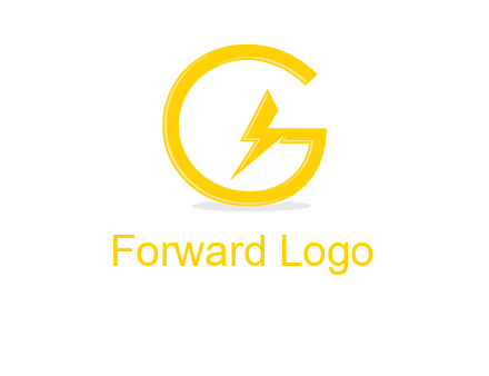 electric bolt merged with letter g logo