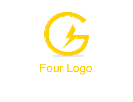 electric bolt merged with letter g logo