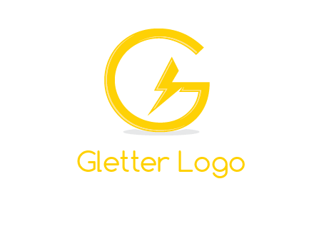 electric bolt merged with letter g logo