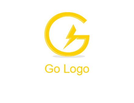 electric bolt merged with letter g logo