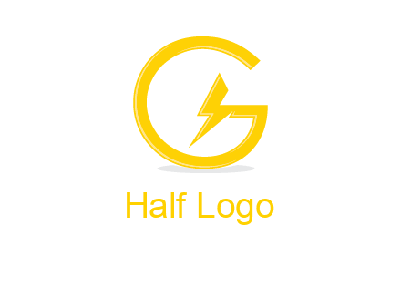 electric bolt merged with letter g logo
