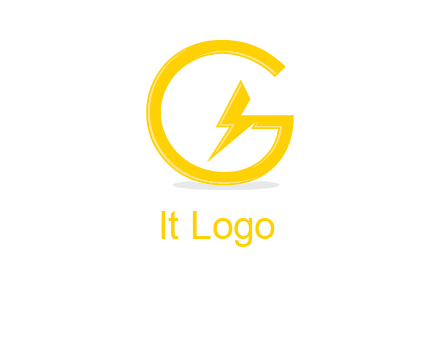 electric bolt merged with letter g logo