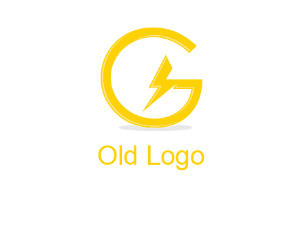 electric bolt merged with letter g logo