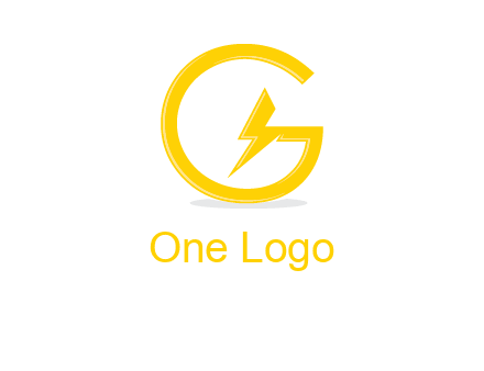electric bolt merged with letter g logo