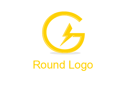 electric bolt merged with letter g logo