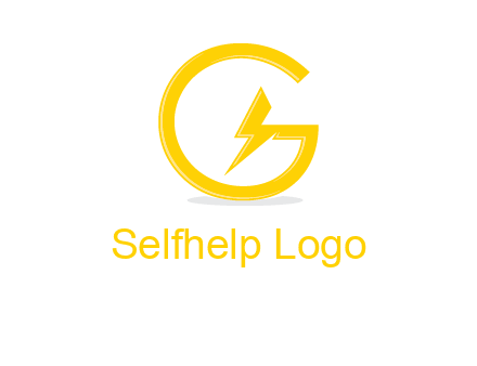 electric bolt merged with letter g logo