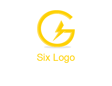electric bolt merged with letter g logo