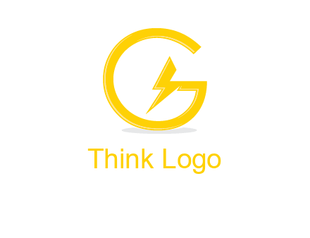 electric bolt merged with letter g logo