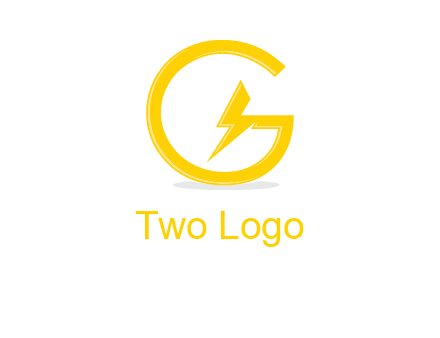 electric bolt merged with letter g logo