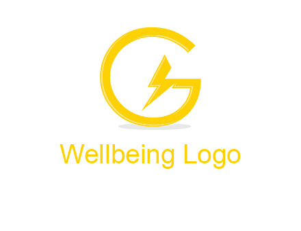 electric bolt merged with letter g logo