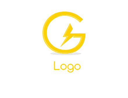 electric bolt merged with letter g logo