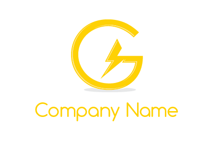electric bolt merged with letter g logo