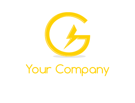 electric bolt merged with letter g logo
