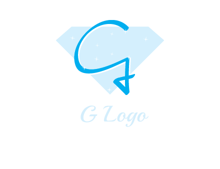 letter g placed in front of a diamond logo