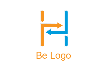 arrow creating letter h logo
