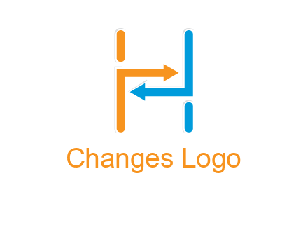 arrow creating letter h logo