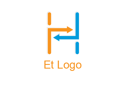 arrow creating letter h logo
