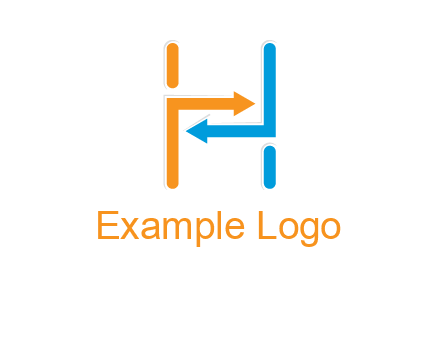 arrow creating letter h logo