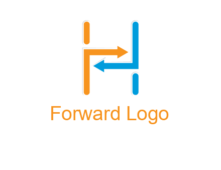 arrow creating letter h logo