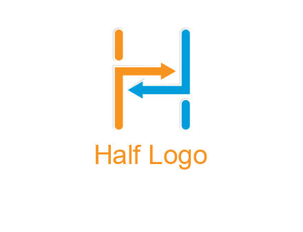 arrow creating letter h logo