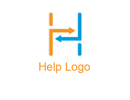 arrow creating letter h logo
