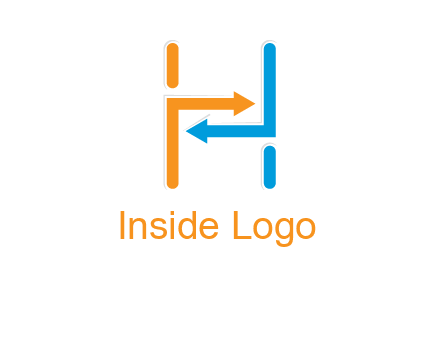 arrow creating letter h logo