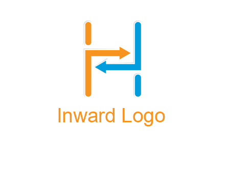 arrow creating letter h logo
