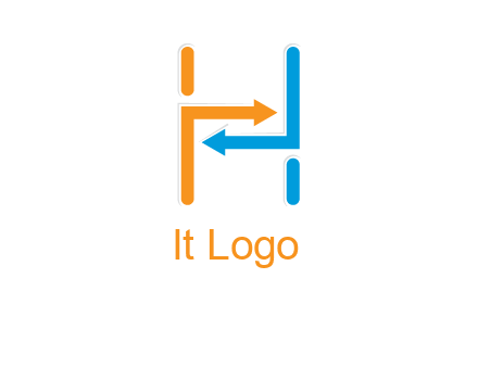arrow creating letter h logo