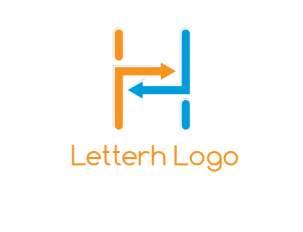 arrow creating letter h logo