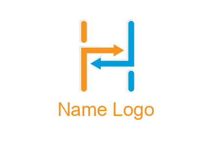 arrow creating letter h logo